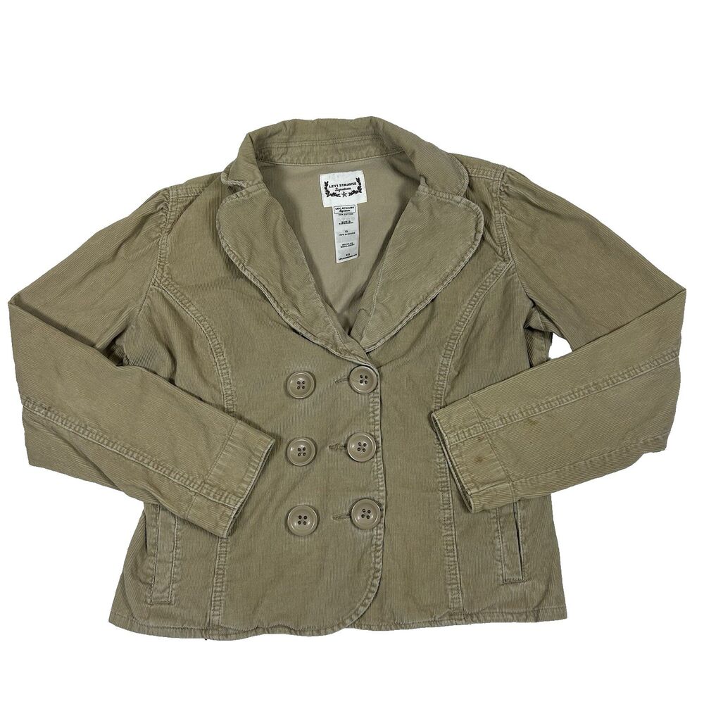 Levi Strauss Signature Jacket XL Tan Corduroy Y2K Academia Minimalist Button